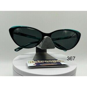 Vintage Y2K Sunglasses NOS 2000s Green Lens Blaine & Taylor 2513 Cat Eye